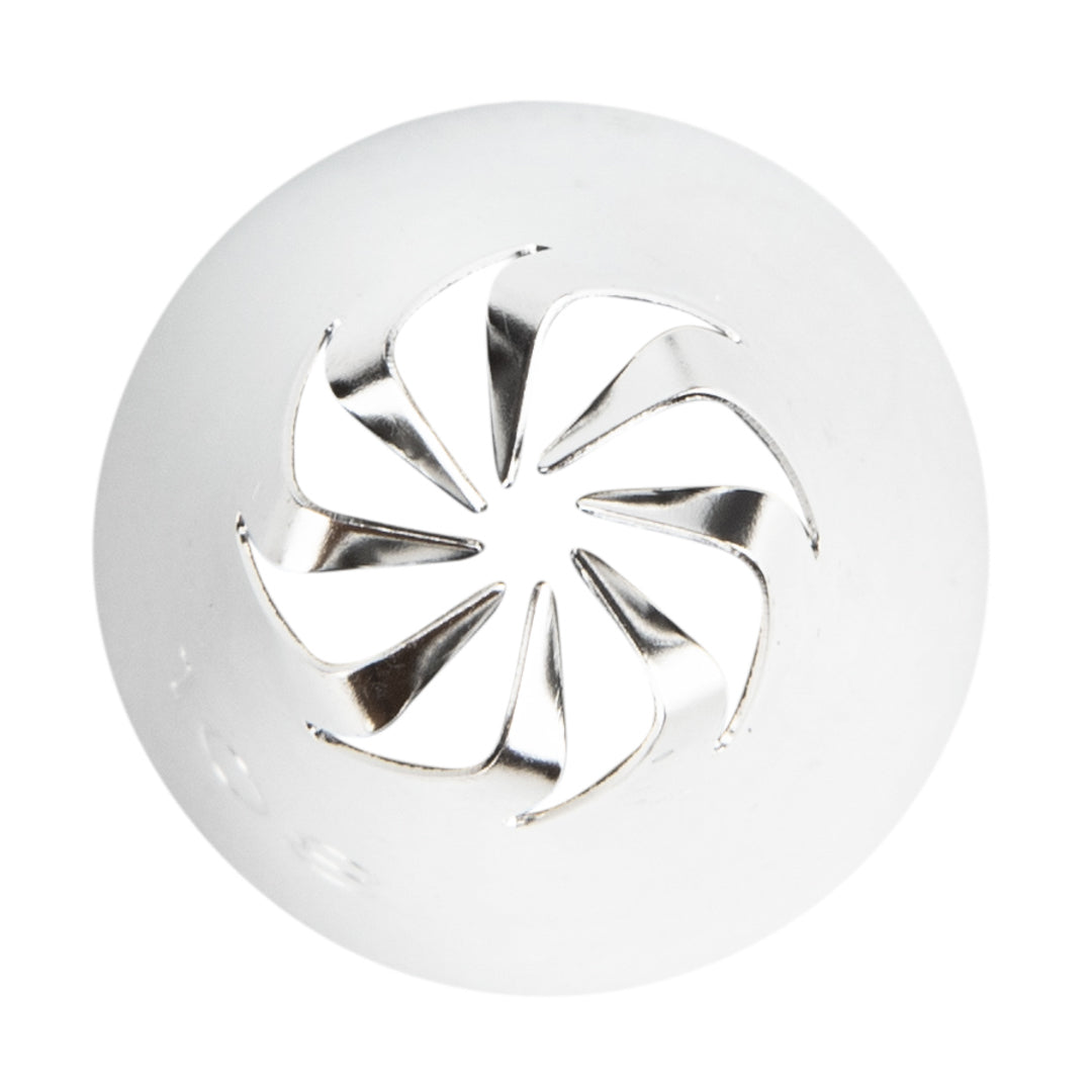 Pastry Tek Stainless Steel #108 Drop Flower Piping Tip - 3/4" x 3/4" x 1 1/4" - 1 count box