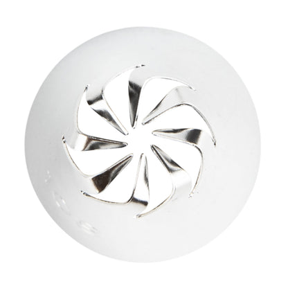 Pastry Tek Stainless Steel #108 Drop Flower Piping Tip - 3/4" x 3/4" x 1 1/4" - 1 count box
