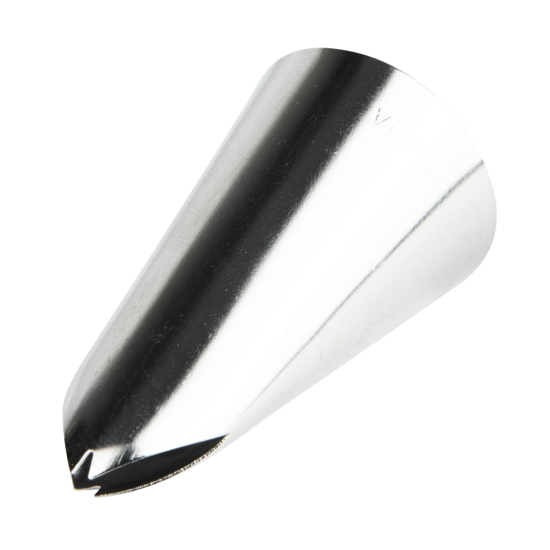 Pastry Tek Stainless Steel #113 Leaf Piping Tip - 1" x 1" x 1 3/4" - 1 count box