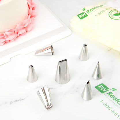 Pastry Tek Stainless Steel #124 Petal Piping Tip - 1" x 1" x 1 3/4" - 1 count box