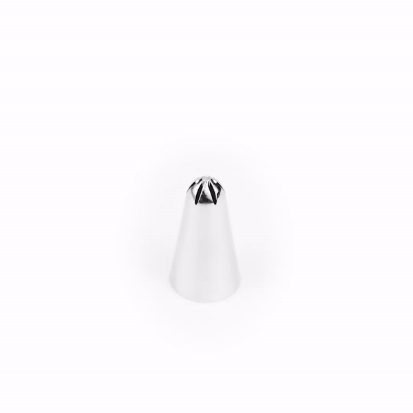 Pastry Tek Stainless Steel #131 Drop Flower Piping Tip - 3/4" x 3/4" x 1 1/4" - 1 count box