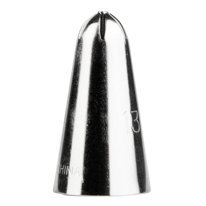 Pastry Tek Stainless Steel #131 Drop Flower Piping Tip - 3/4" x 3/4" x 1 1/4" - 1 count box