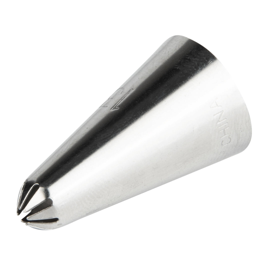 Pastry Tek Stainless Steel #133 Closed Star Piping Tip - 3/4" x 3/4" x 1 1/4" - 1 count box