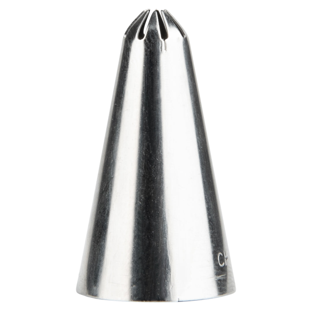 Pastry Tek Stainless Steel #133 Closed Star Piping Tip - 3/4" x 3/4" x 1 1/4" - 1 count box