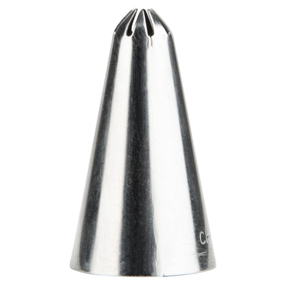 Pastry Tek Stainless Steel #133 Closed Star Piping Tip - 3/4" x 3/4" x 1 1/4" - 1 count box