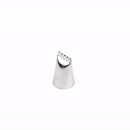 Pastry Tek Stainless Steel #134 Musical Scale Piping Tip - 3/4" x 3/4" x 1 1/4" - 1 count box