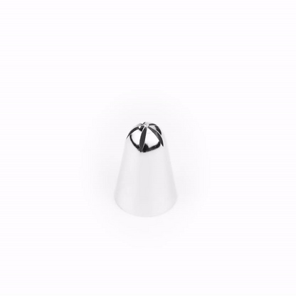 Pastry Tek Stainless Steel #180 Drop Flower Piping Tip - 3/4" x 3/4" x 1 1/4" - 1 count box