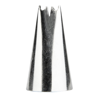 Pastry Tek Stainless Steel #340 Ruffle Piping Tip - 3/4" x 3/4" x 1 1/4" - 1 count box