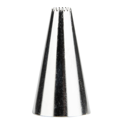 Pastry Tek Stainless Steel #363 Open Star Piping Tip - 3/4" x 3/4" x 1 1/4" - 1 count box