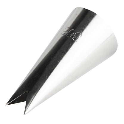 Pastry Tek Stainless Steel #366 Leaf Piping Tip - 2" x 1" x 2" - 1 count box