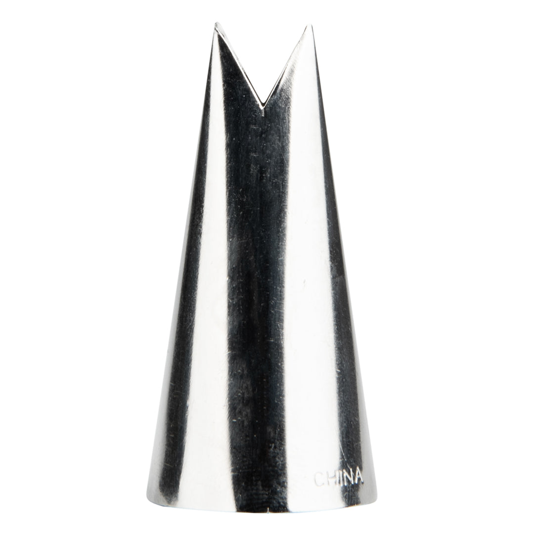 Pastry Tek Stainless Steel #366 Leaf Piping Tip - 2" x 1" x 2" - 1 count box