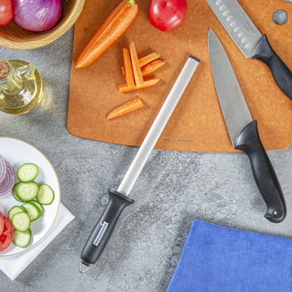 Kitchen tek Professional Diamond Edge 10" Knife Sharpener - with Black Nylon Handle - 1 count box
