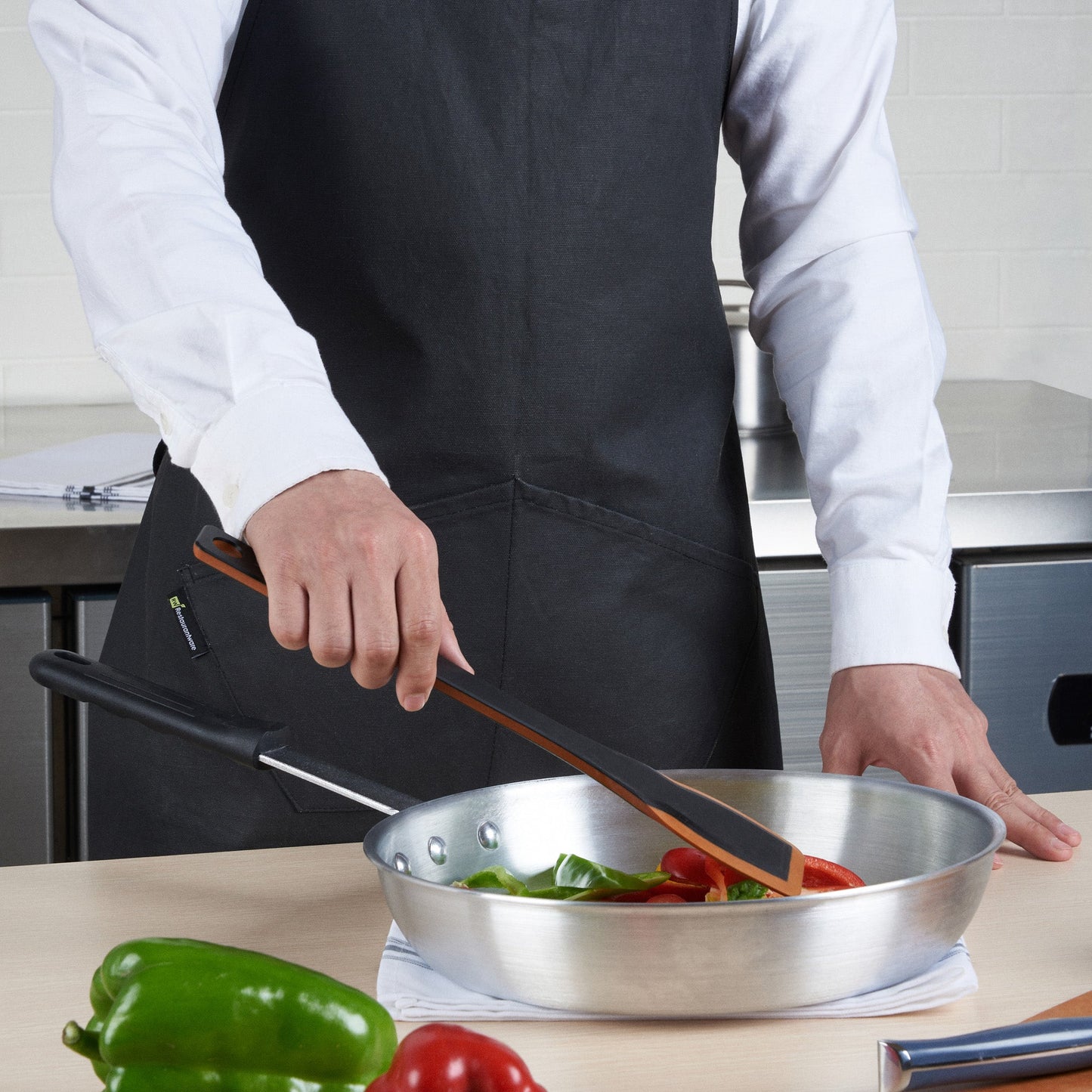 RW Threads Black Cotton Cooking Apron - Flame Retardant - 32" x 26" - 1 count box