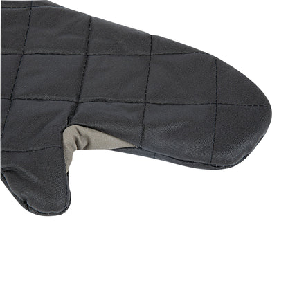 RW Threads Black Cotton Oven Mitt - Flame Retardant, with Thumb Guard - 13 3/4" x 8" x 1" - 1 count box