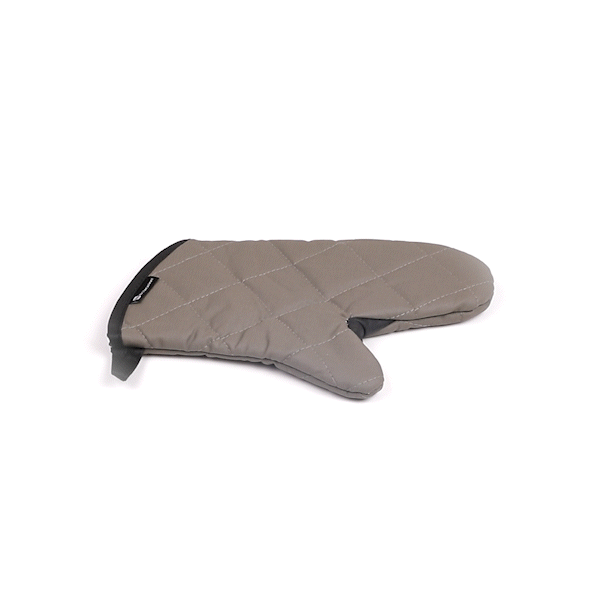 RW Threads Gray Cotton Oven Mitt - Flame Retardant, with Thumb Guard - 13" x 8" x 1/2" - 1 count box