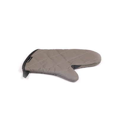 RW Threads Gray Cotton Oven Mitt - Flame Retardant, with Thumb Guard - 13" x 8" x 1/2" - 1 count box