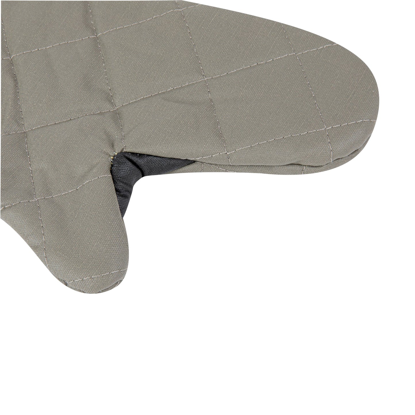 RW Threads Gray Cotton Oven Mitt - Flame Retardant, with Thumb Guard - 13" x 8" x 1/2" - 1 count box