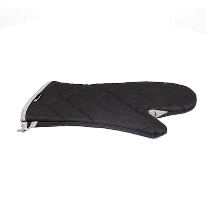 RW Threads Black Cotton Oven Mitt - Flame Retardant, with Thumb Guard - 17" x 8" x 1/2" - 1 count box