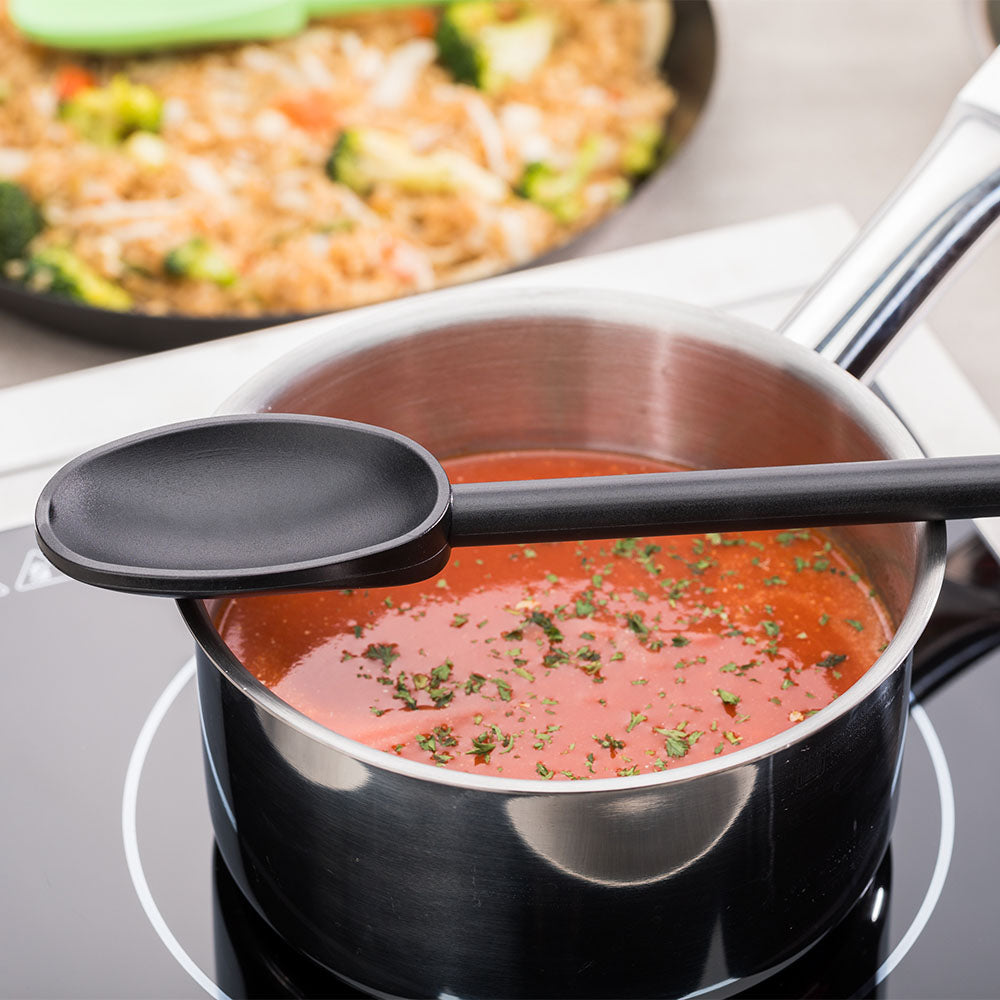 Met Lux Black Nylon High Heat Spoon - 12" x 2 1/4" x 1/2" - 1 count box