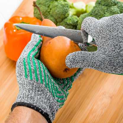 Life Protector Gray Extra Large Cut-Resistant Gloves - Level 5, Non-Slip, Food Safe - 9 1/2" x 5" - Pair - 1 count box
