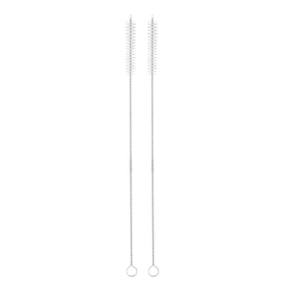 Bar Lux Silver Stainless Steel Straw Cleaning Brush - Reusable - 9 1/2" x 1" x 1" - 2 count box