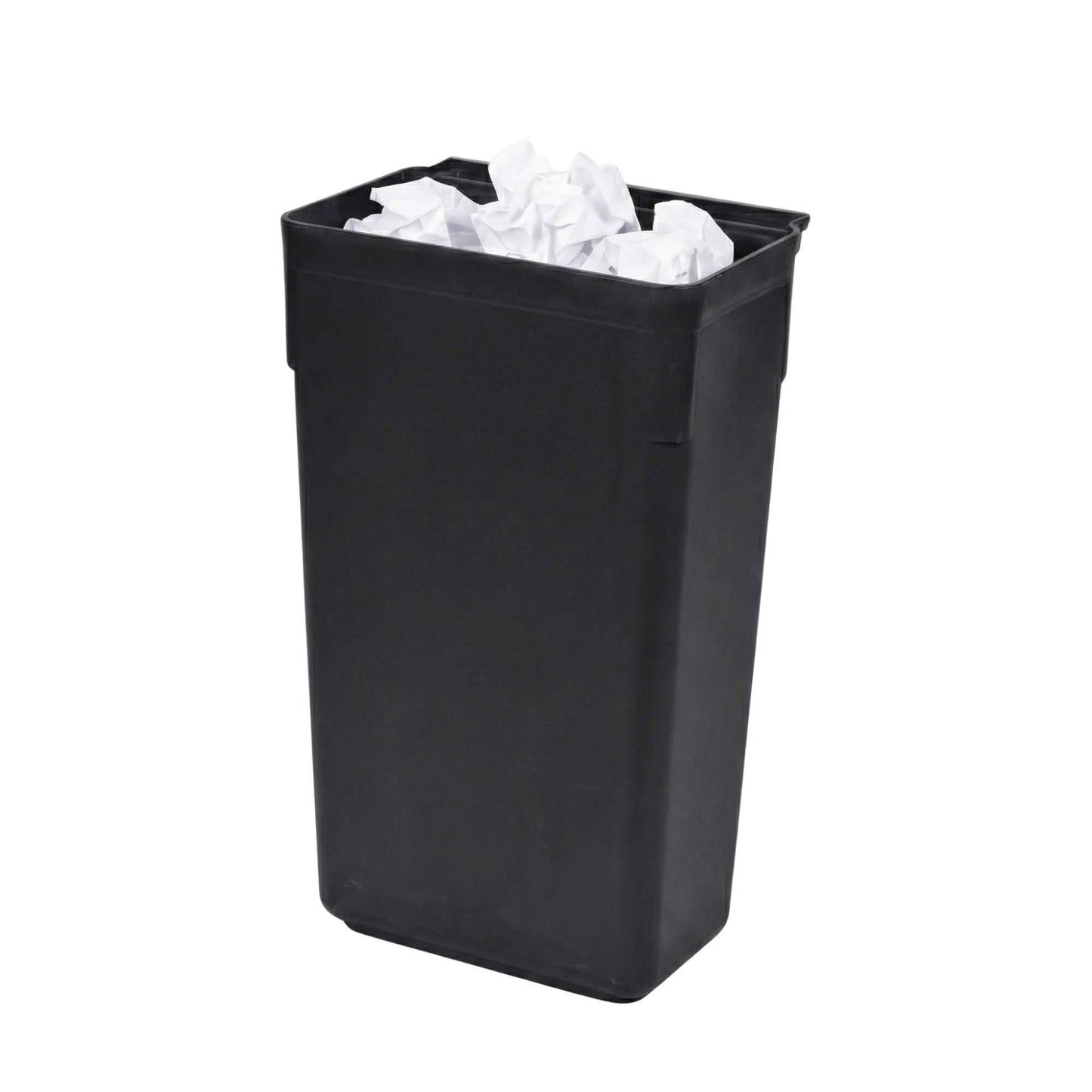 RW Clean Black Plastic Attachable Slim Trash Can - Fits Heavy-Duty Rolling Utility Cart - 13" x 9 1/2" x 22" - 1 count box