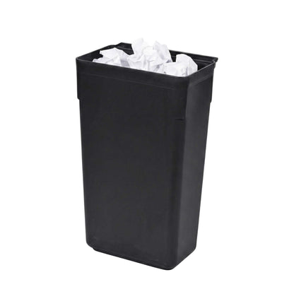 RW Clean Black Plastic Attachable Slim Trash Can - Fits Heavy-Duty Rolling Utility Cart - 13" x 9 1/2" x 22" - 1 count box