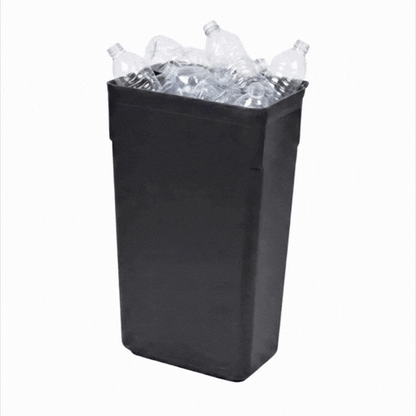 RW Clean Black Plastic Attachable Slim Trash Can - Fits Heavy-Duty Rolling Utility Cart - 13" x 9 1/2" x 22" - 1 count box