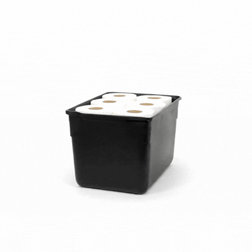 RW Clean Black Plastic Attachable Small Bus Tub - Fits Heavy-Duty Rolling Utility Cart - 13" x 9 1/4" x 7" - 1 count box