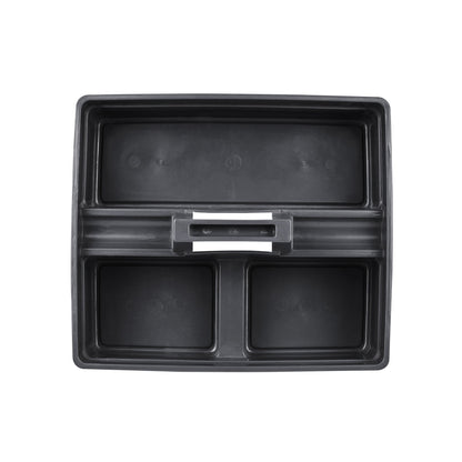 RW Clean Black Plastic Cleaning Caddy - 3 Compartments, with Handle - 15 1/4" x 13 1/4" x 6 3/4" - 1 count box
