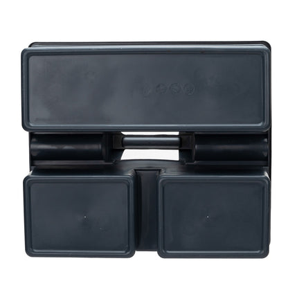 RW Clean Black Plastic Cleaning Caddy - 3 Compartments, with Handle - 15 1/4" x 13 1/4" x 6 3/4" - 1 count box