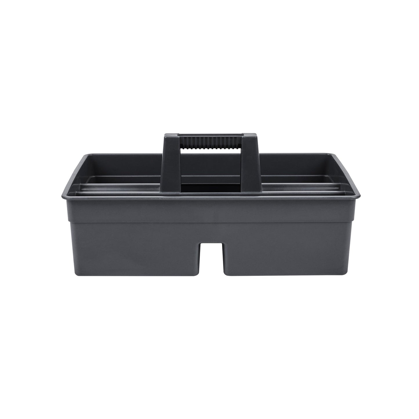 RW Clean Black Plastic Cleaning Caddy - 3 Compartments, with Handle - 16" x 10 1/2" x 7" - 1 count box