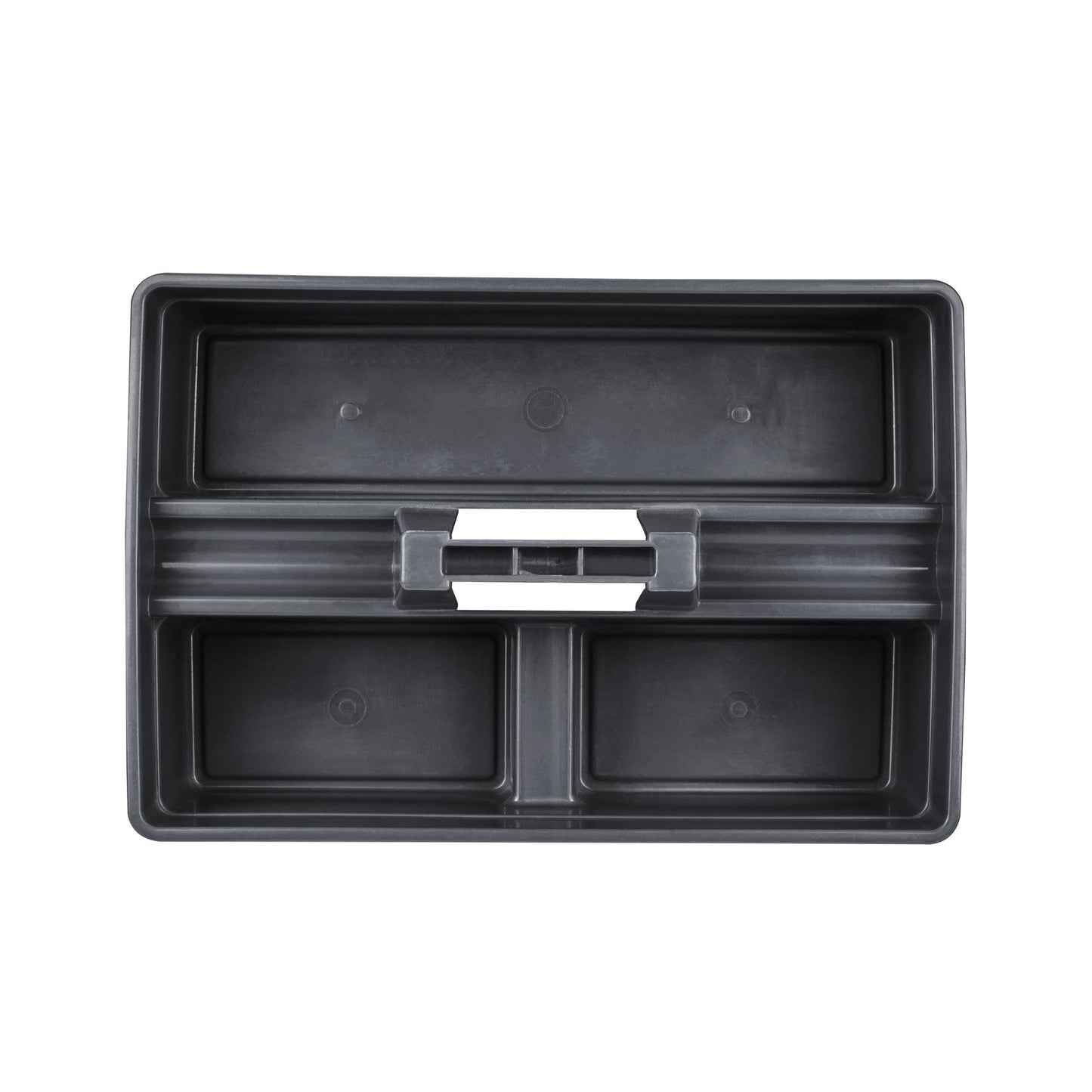 RW Clean Black Plastic Cleaning Caddy - 3 Compartments, with Handle - 16" x 10 1/2" x 7" - 1 count box