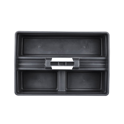 RW Clean Black Plastic Cleaning Caddy - 3 Compartments, with Handle - 16" x 10 1/2" x 7" - 1 count box