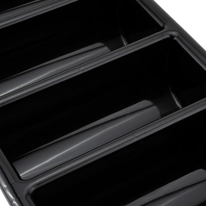 RW Clean Black Plastic Cutlery Box - 4 Compartments, with Handles - 22" x 14 1/4" x 3 1/2" - 1 count box