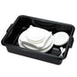 RW Clean Black Plastic Bus Tub - Easy Grip - 21 1/4" x 15 3/4" x 4 3/4" - 12 count box