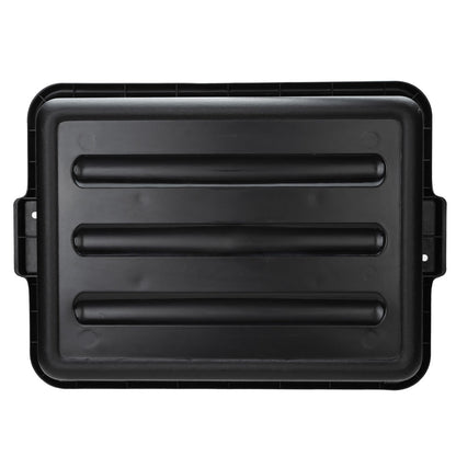 RW Clean Black Plastic Bus Tub - Easy Grip - 21 1/4" x 15 3/4" x 4 3/4" - 12 count box