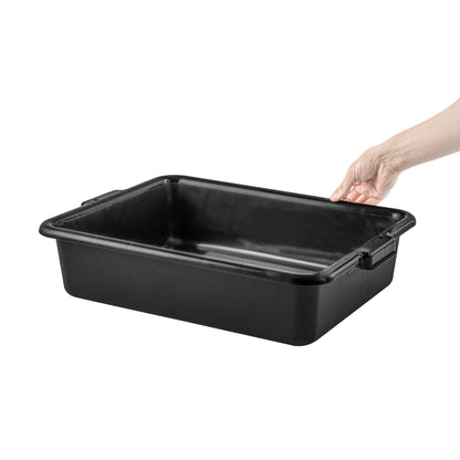 RW Clean Black Plastic Bus Tub - Easy Grip - 21 1/4" x 15 3/4" x 4 3/4" - 1 count box