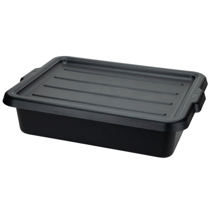 RW Clean Black Plastic Bus Tub - Easy Grip - 21 1/4" x 15 3/4" x 4 3/4" - 1 count box