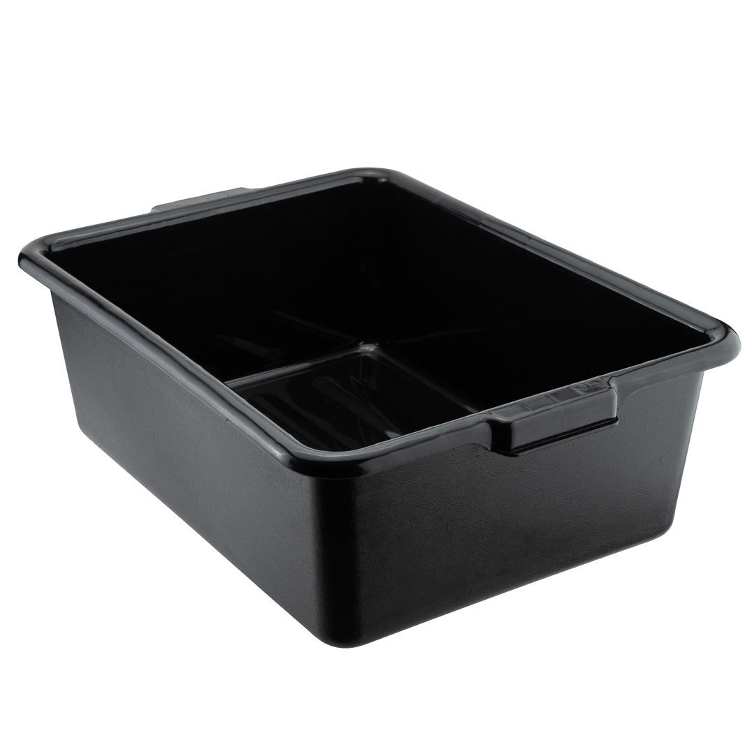 RW Clean Black Plastic Bus Tub - Deep, Easy Grip - 22" x 15 3/4" x 7" - 1 count box