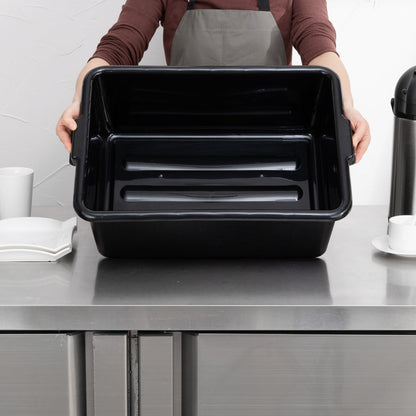 RW Clean Black Plastic Bus Tub - Deep, Easy Grip - 22" x 15 3/4" x 7" - 1 count box