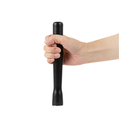 Bar Lux Black Plastic Cocktail Muddler - Tenderizer Head - 8 1/4" x 1" x 1" - 1 count box