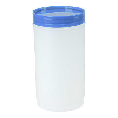 Bar Lux 1 qt Plastic Quick Pour Storage Container Bottle - with Blue Spout and Lid - 3 1/2" x 3 1/2" x 13" - 1 count box