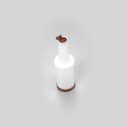 Bar Lux 1 qt Plastic Quick Pour Storage Container Bottle - with Brown Spout and Lid - 3 1/2" x 3 1/2" x 13" - 1 count box