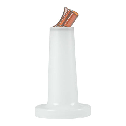 Bar Lux 1 qt Plastic Quick Pour Storage Container Bottle - with Brown Spout and Lid - 3 1/2" x 3 1/2" x 13" - 1 count box