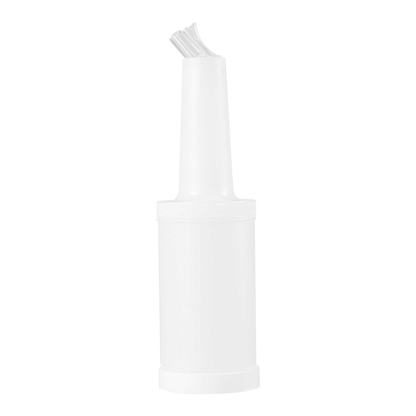 Bar Lux 1 qt Plastic Quick Pour Storage Container Bottle - with Clear Spout and Lid - 3 1/2" x 3 1/2" x 13" - 1 count box