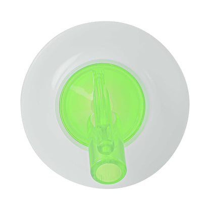 Bar Lux 1 qt Plastic Quick Pour Storage Container Bottle - with Green Spout and Lid - 3 1/2" x 3 1/2" x 13" - 1 count box