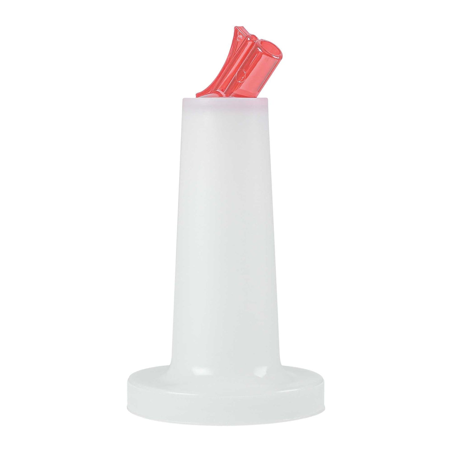 Bar Lux 1 qt Plastic Quick Pour Storage Container Bottle - with Red Spout and Lid - 3 1/2" x 3 1/2" x 13" - 1 count box