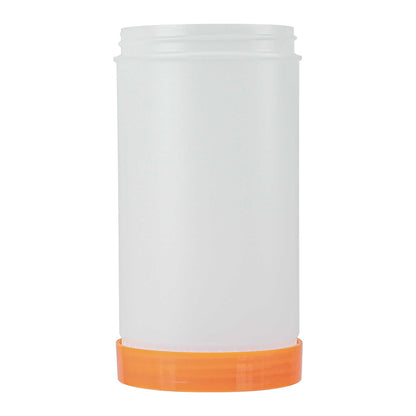Bar Lux 1 qt Plastic Quick Pour Storage Container Bottle - with Orange Spout and Lid - 3 1/2" x 3 1/2" x 13" - 1 count box