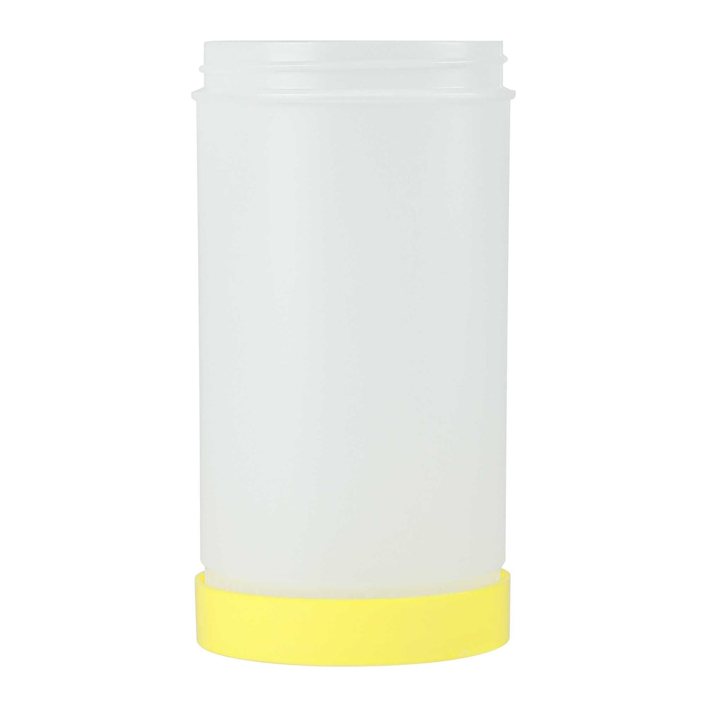 Bar Lux 1 qt Plastic Quick Pour Storage Container Bottle - with Yellow Spout and Lid - 3 1/2" x 3 1/2" x 13" - 1 count box